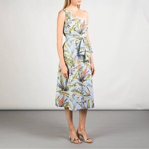 ann taylor one shoulder dress Dark blue cotton blend ANN TAYLOR LOFT one shoulder dress 0